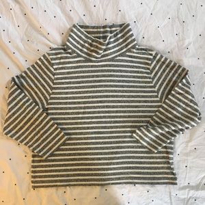 J Crew stripe mock neck sweatshirt